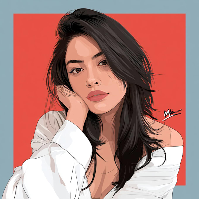 design a realistic vector cartoon portrait