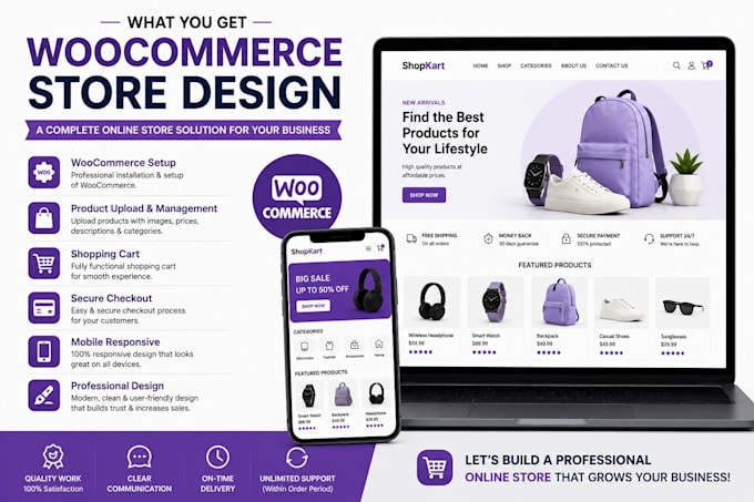 design a professional woocommerce online store