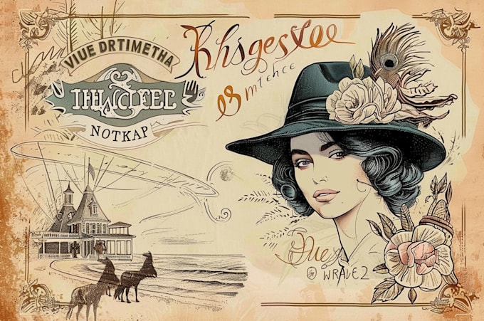 create vintage retro illustration