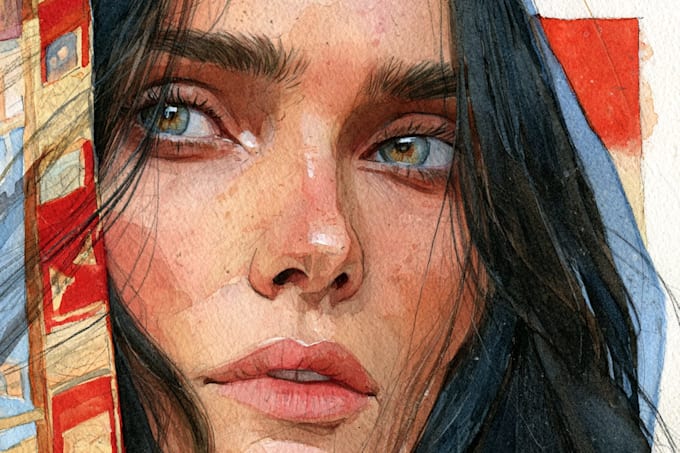 turn yourself in a watercolor portrait art