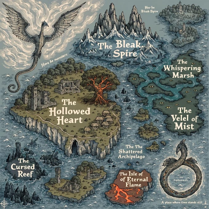 do a fantasy map illustration or dnd map art