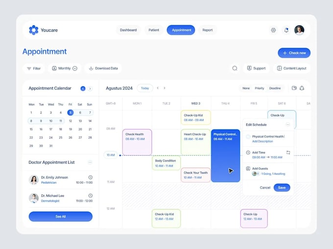 develop a custom healthcare CRM and patient management system