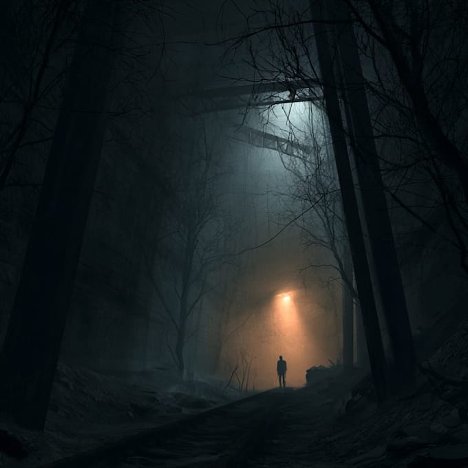 create a dark, horror, underground art illustration