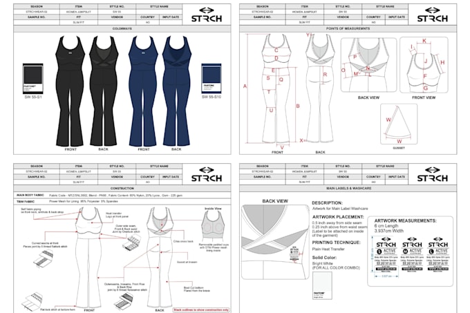 create professional tech pack clothing tech pack flat sketch