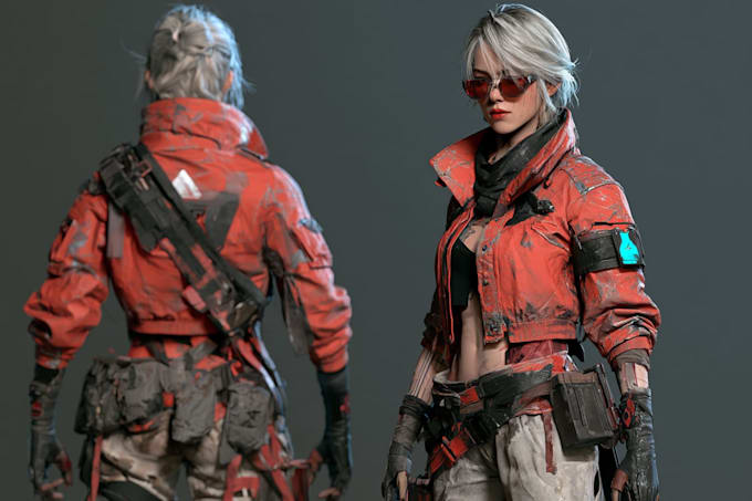cyberpunk female character desing
