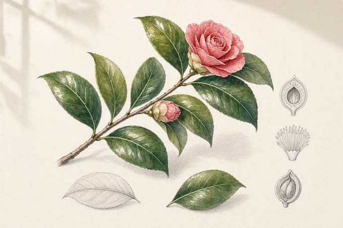 draw fineline botanical delicate flowers