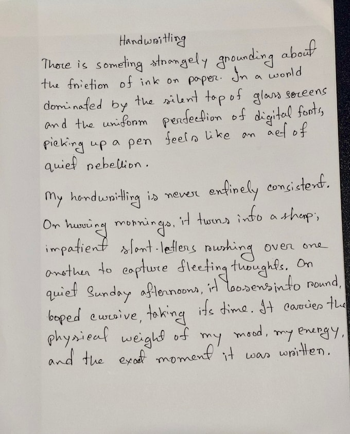 handwritten documents I will write your note document