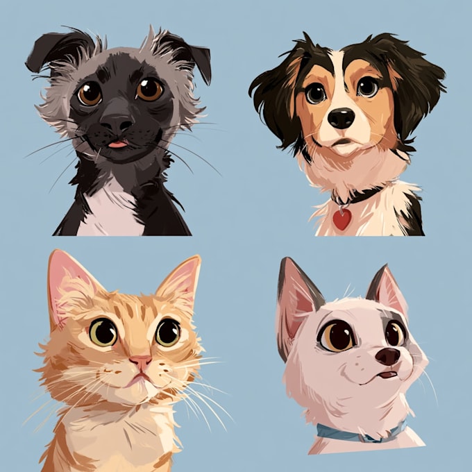 do your pet portrait into cute disney style