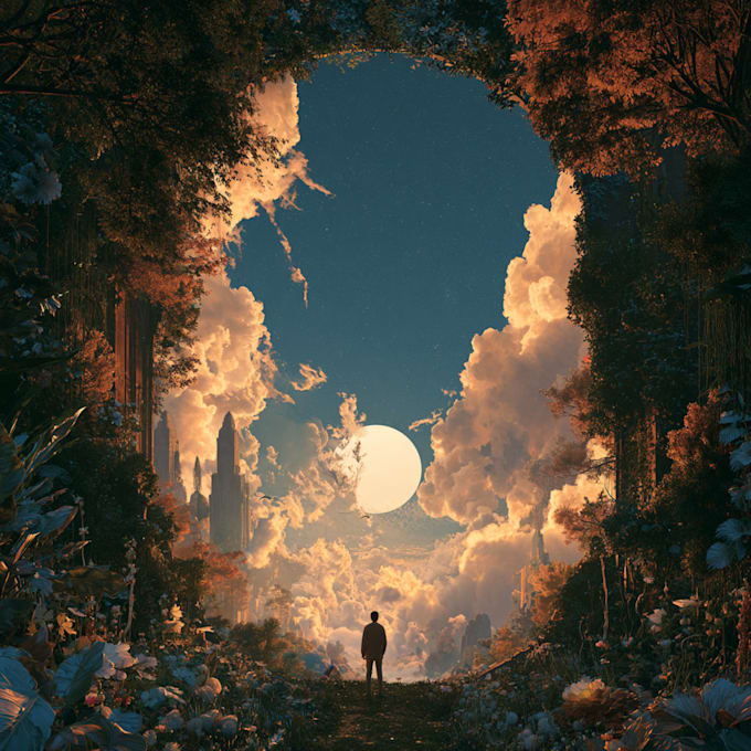 create cinematic fantasy music cover artwork