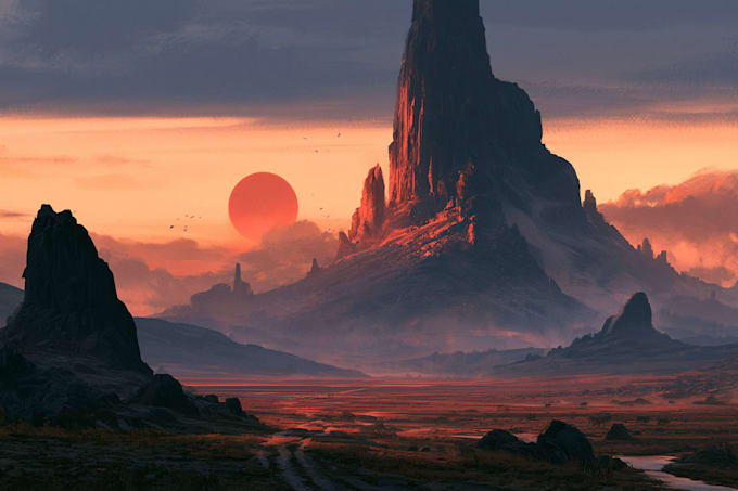 illustrate beautiful flat landscape illustration art