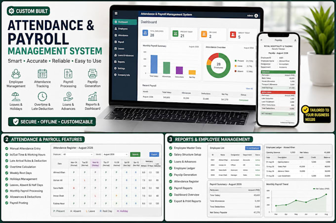 build a custom employee attendance and payroll system