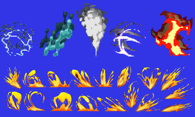 create pixel visual effect, spell animation, pixel skill vfx, pixel magic effect