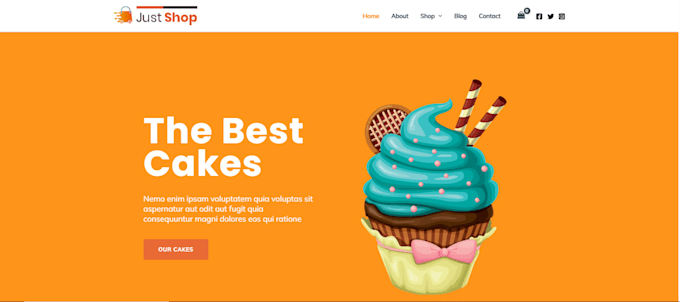 design a modern cake, pastry, bakery and chocolate shop website