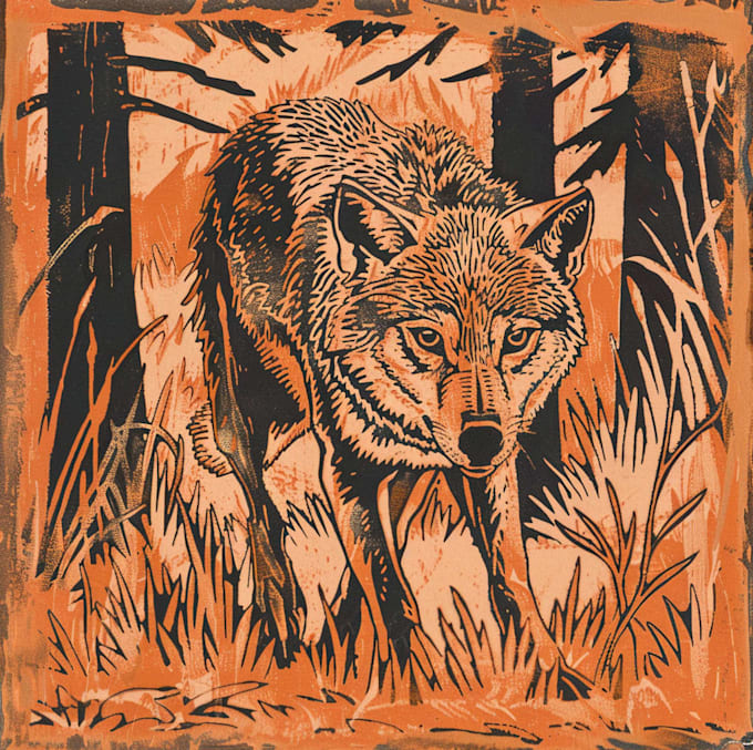 create a linocut illustration