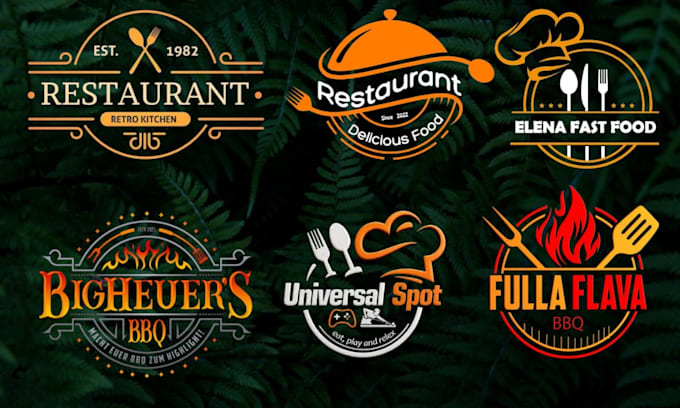 create creative restaurant, fast food, food ,bbq logo design
