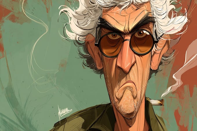 draw artistic cartoon caricatures