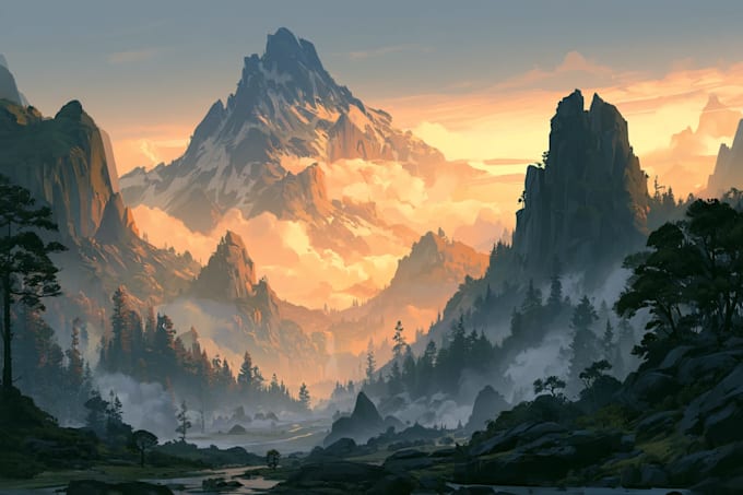 create fantasy landscape illustrations