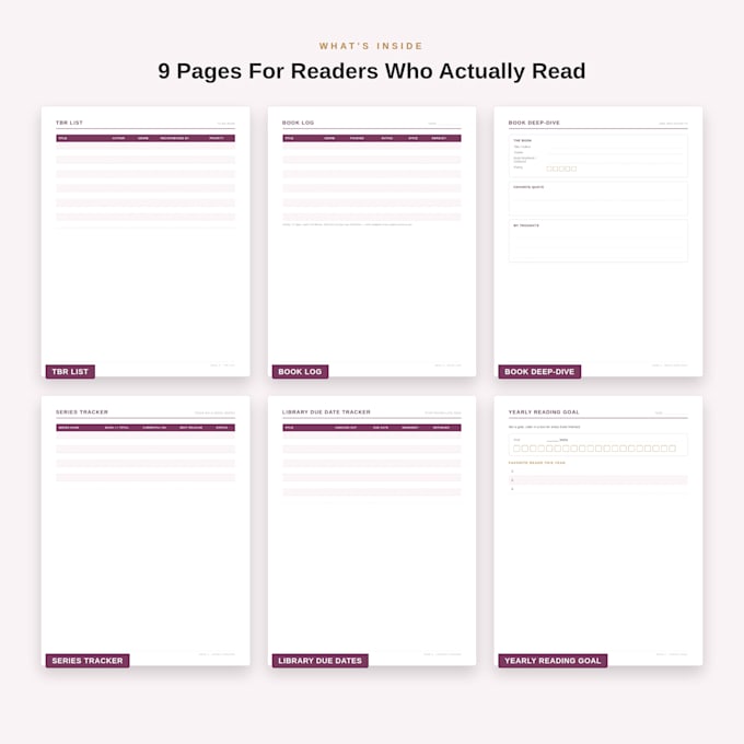 send you a printable reading journal and book tracker