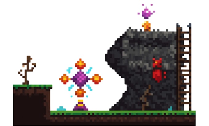 create pixel art tileset, tilemap, game map, sprites and 2d game assets for you
