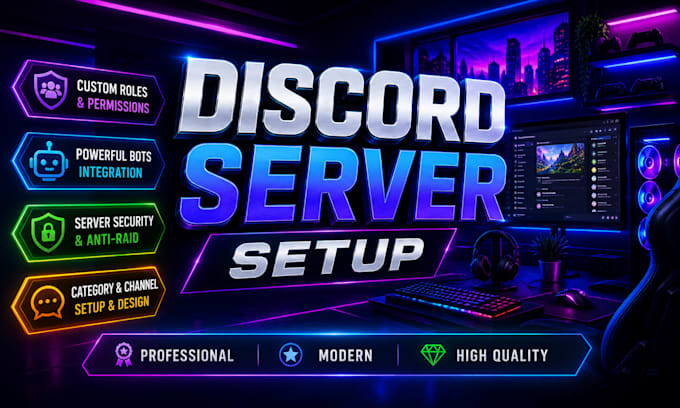 set up a professional gaming discord server your