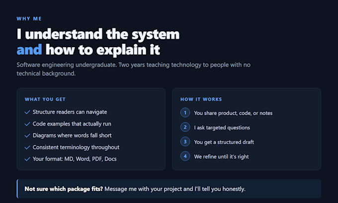 write technical documentation, API docs, and user guides