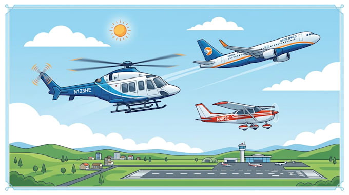 draw helicopter, airplane, aircraft, into a vector