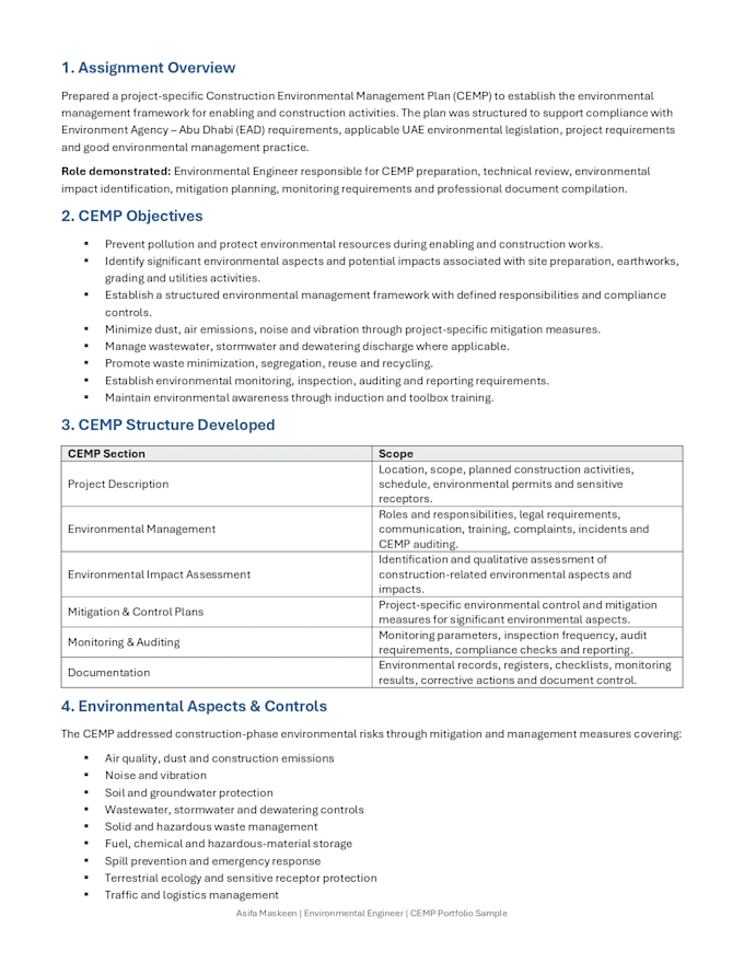 prepare and review environmental reports and documents