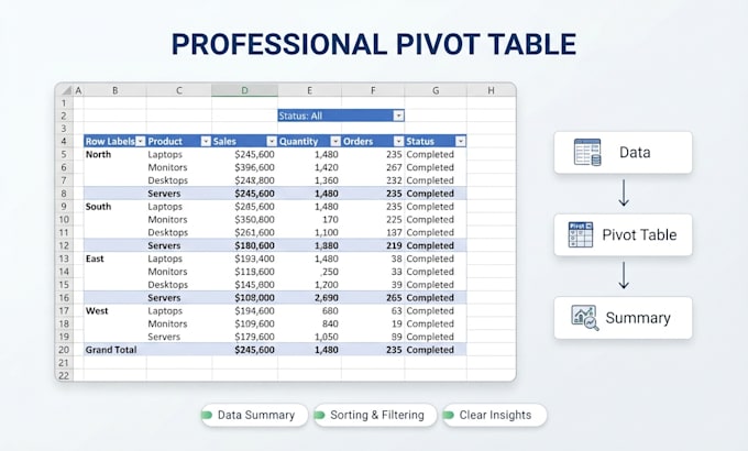 create professional excel pivot tables and charts