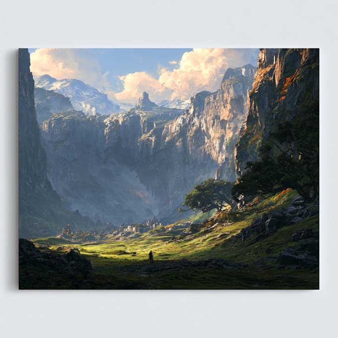 draw the landscape illustration or concept art for you