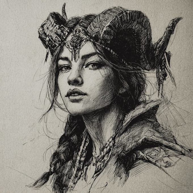 create epic fantasy scene and character artwork