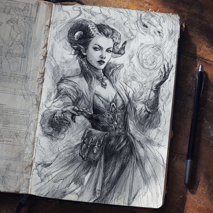 create epic fantasy scene and character artwork