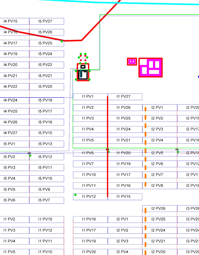 design solar pv sld, ground mounted and rooftop solar layouts