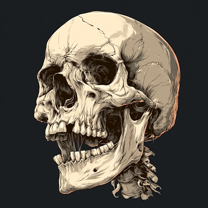 turn your skull concept into a professional illustration
