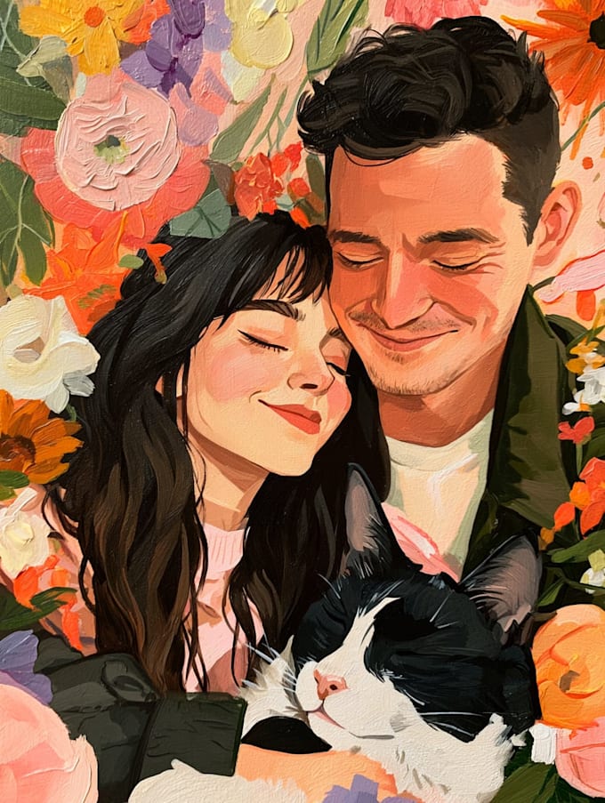 make family or couple caricature