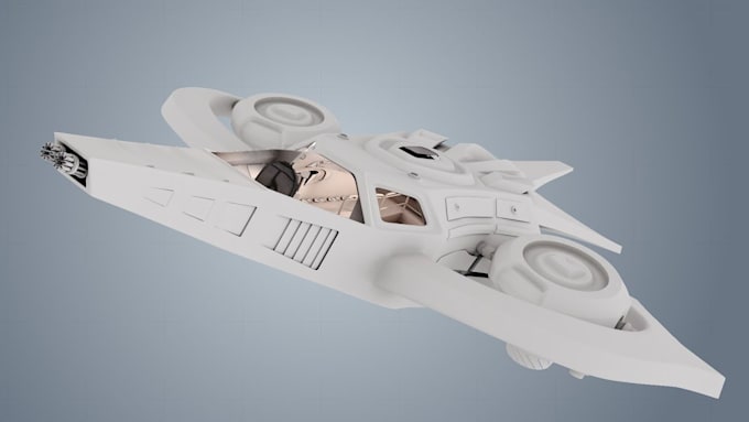 create 3d game assets, spaceship model, hard surface for your game or animation