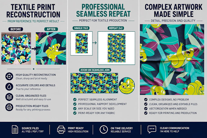 recreate textile prints and seamless patterns