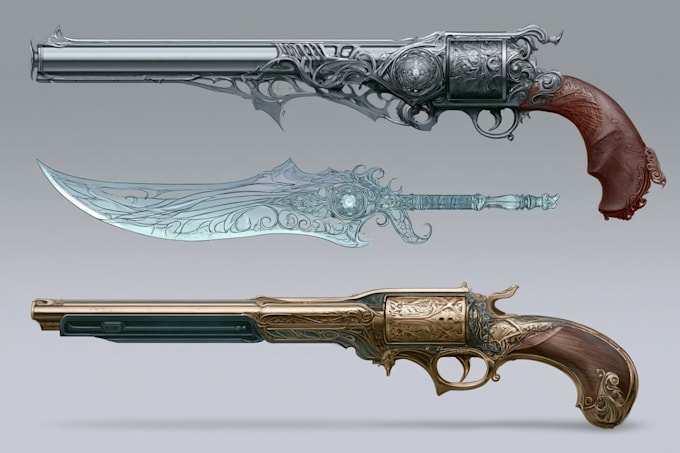 design unique weapons illustrations