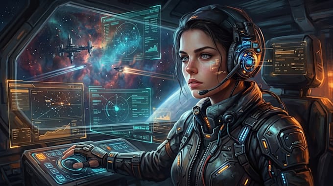 design stunning sci fi portrait art