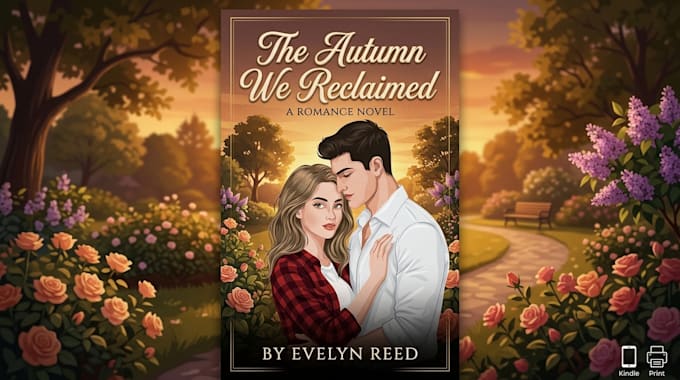 create a romance book cover illustration