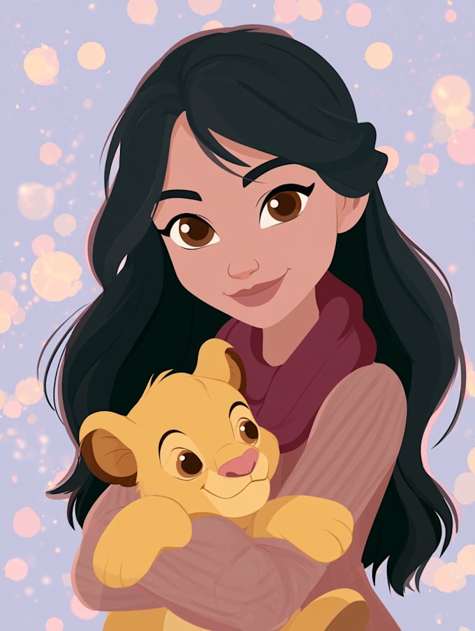 create a disney cartoon illustration