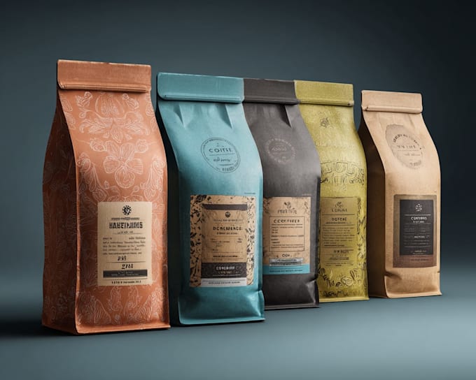 create a coffee bag, packaging and label sticker design