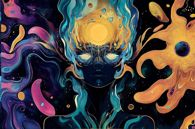 illustrate custom abstract psychedelic art for your