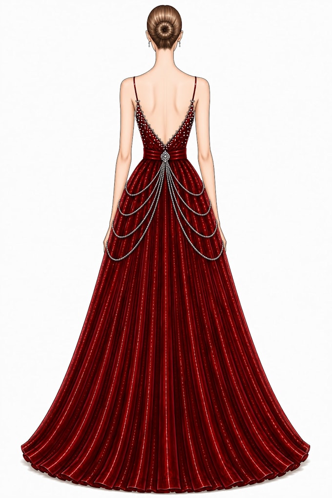 create a elegant luxury evening gown