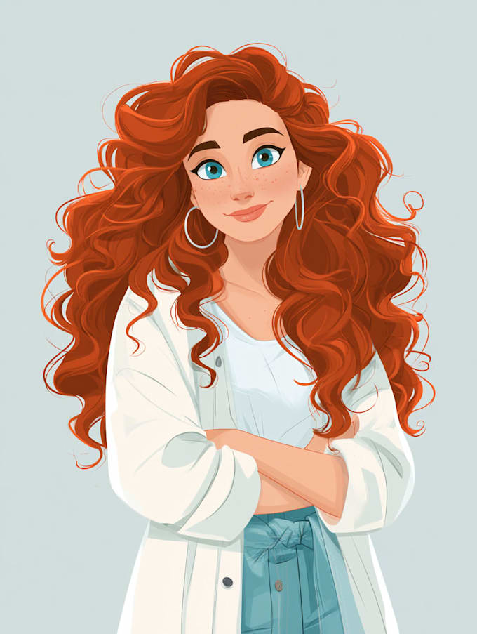 create a disney cartoon illustration