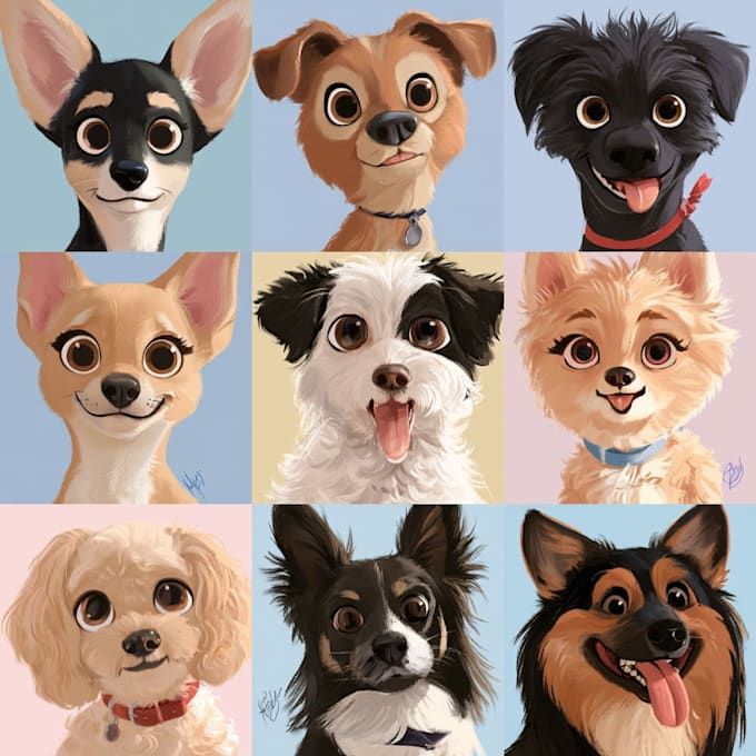 pet portrait into cute disney style