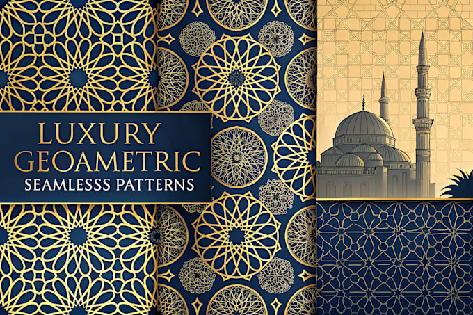 design luxury islamic geometric seamless vector patterns
