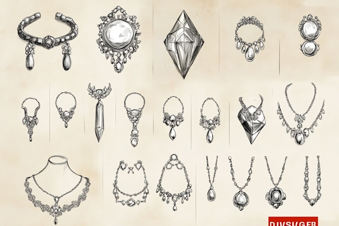 design jewelry hand sketches for you