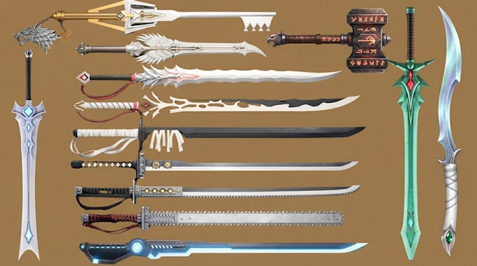 create weapon design and illustration