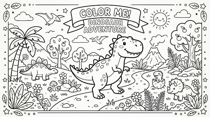 draw coloring book page for children