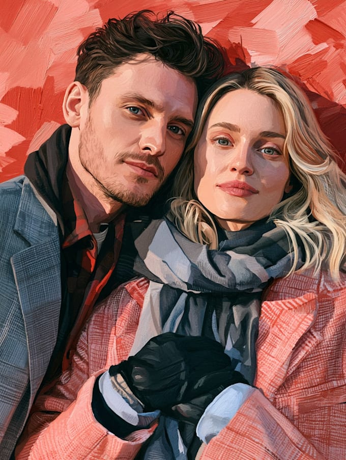 draw couple portrait illustration